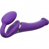 Фиолетовый безремневой вибрострапон Vibrating Bendable Strap-On - size L - Strap-on-me - купить с доставкой в Нижнем Тагиле