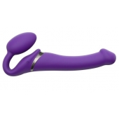 Фиолетовый безремневой вибрострапон Vibrating Bendable Strap-On - size L - Strap-on-me - купить с доставкой в Нижнем Тагиле