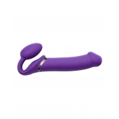 Фиолетовый безремневой вибрострапон Silicone Bendable Strap-On - size XL - Strap-on-me - купить с доставкой в Нижнем Тагиле