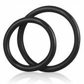 Набор из двух черных силиконовых колец разного диаметра SILICONE COCK RING SET - BlueLine - в Нижнем Тагиле купить с доставкой