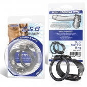 Двойное кольцо выносливости на пенис DUAL STAMINA RING - BlueLine - в Нижнем Тагиле купить с доставкой