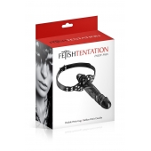 Черный кляп-фаллоимитатор Double Penis Gag - Fetish Tentation - купить с доставкой в Нижнем Тагиле