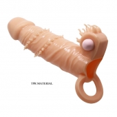 Телесная удлиняющая вибронасадка Penis Sleeve Connor - 17 см. - Baile - в Нижнем Тагиле купить с доставкой