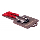 Металлические зажимы на соски с красными замшевыми кисточками - Crazy Handmade - купить с доставкой в Нижнем Тагиле