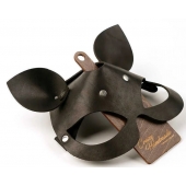 Черная кожаная маска  Кошка  с маленькими ушками - Crazy Handmade - купить с доставкой в Нижнем Тагиле