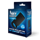 Черная открытая насадка на пенис с кольцом для мошонки XXXL-size - 9,9 см. - Sex Expert - в Нижнем Тагиле купить с доставкой