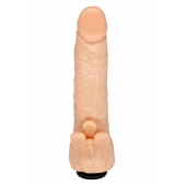Телесная гелевая насадка-фаллос с клиторальными лепестками - 18,5 см. - LOVETOY (А-Полимер) - купить с доставкой в Нижнем Тагиле