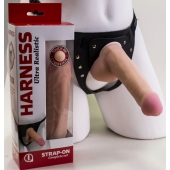 Страпон Harness из двух предметов: трусики с плугом и насадка-фаллос - 17 см. - LOVETOY (А-Полимер) - купить с доставкой в Нижнем Тагиле