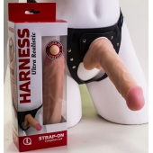 Страпон Harness из двух предметов: регулируемые трусики и насадка-фаллос - 17,5 см. - LOVETOY (А-Полимер) - купить с доставкой в Нижнем Тагиле