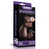 Женский темнокожий страпон Easy Strapon Set 7 Inch - 18 см. - Lovetoy - купить с доставкой в Нижнем Тагиле
