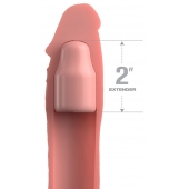 Телесная насадка-удлинитель 2 Inch Silicone X-tension with Strap - 20,3 см. - Pipedream - в Нижнем Тагиле купить с доставкой