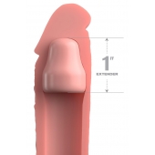 Телесная насадка-удлинитель 1 Inch Silicone X-tension - 17,8 см. - Pipedream - в Нижнем Тагиле купить с доставкой