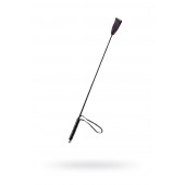 Чёрный стек с кожаной ручкой - 58 см. - Sitabella - купить с доставкой в Нижнем Тагиле