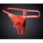 Красные кожаные универсальные трусики со штырьком для насадок - Sitabella - купить с доставкой в Нижнем Тагиле