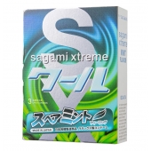 Презервативы Sagami Xtreme Mint с ароматом мяты - 3 шт. - Sagami - купить с доставкой в Нижнем Тагиле