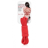 Красная хлопковая веревка для связывания - 3 м. - Lux Fetish - купить с доставкой в Нижнем Тагиле