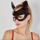 Коричневая кожаная маска  Кошечка - Sitabella - купить с доставкой в Нижнем Тагиле