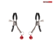 Серебристые зажимы на соски с шариками - Notabu - купить с доставкой в Нижнем Тагиле