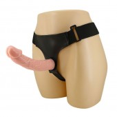 Гладкий фаллоимитатор с крупной головкой на ремешках - 19,7 см. - Baile - купить с доставкой в Нижнем Тагиле