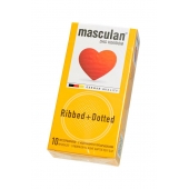 Презервативы с колечками и пупырышками Masculan Ribbed+Dotted - 10 шт. - Masculan - купить с доставкой в Нижнем Тагиле