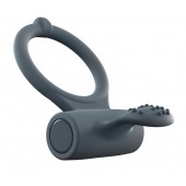 Серое перезаряжаемое эрекционное кольцо с вибрацией Power Clit - Dorcel - в Нижнем Тагиле купить с доставкой