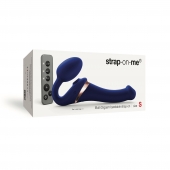 Синий безремневой страпон Multi Orgasm Size S с клиторальной стимуляцией - Strap-on-me - купить с доставкой в Нижнем Тагиле