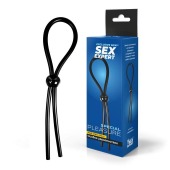 Черное силиконовое лассо с шариком для утяжки - Sex Expert - в Нижнем Тагиле купить с доставкой
