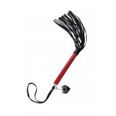 Черно-красная кожаная плеть - 50 см. - Pecado - купить с доставкой в Нижнем Тагиле