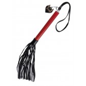 Черно-красная кожаная плеть - 50 см. - Pecado - купить с доставкой в Нижнем Тагиле