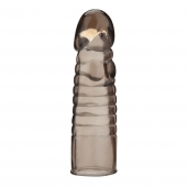 Дымчатая насадка-удлинитель Ribbed Realistic Penis Enhancing Sleeve Extension - 15,2 см. - BlueLine - в Нижнем Тагиле купить с доставкой