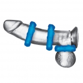 Комплект из трех голубых эрекционных колец 3-Pack Ribbed Rider Cock Ring Set - BlueLine - в Нижнем Тагиле купить с доставкой