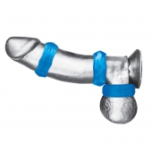 Комплект из трех голубых колец для эрекции 3-Pack Nuts   Bolts Stretch Cock Ring Set - BlueLine - в Нижнем Тагиле купить с доставкой