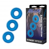 Комплект из трех голубых колец для эрекции 3-Pack Ultra-Stim Stretch Cock Rings - BlueLine - в Нижнем Тагиле купить с доставкой