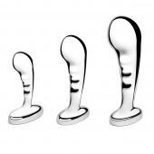 Набор из 3 стальных стимуляторов простаты Stainless Steel P-spot Training Set - b-Vibe - в Нижнем Тагиле купить с доставкой