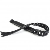 Черная кожаная плеть «Клеопатра» - 62 см. - Sitabella - купить с доставкой в Нижнем Тагиле