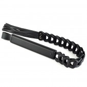 Черная кожаная плеть «Клеопатра» - 62 см. - Sitabella - купить с доставкой в Нижнем Тагиле