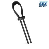 Черный ремень-лассо для усиления эрекции - Sex Expert - в Нижнем Тагиле купить с доставкой