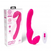 Розовый безремневой страпон на радиоуправлении Strapless Together - 22 см. - Together Toy - купить с доставкой в Нижнем Тагиле
