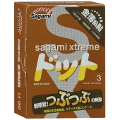 Презервативы Sagami Xtreme FEEL UP с точечной текстурой и линиями прилегания - 3 шт. - Sagami - купить с доставкой в Нижнем Тагиле