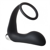 Черное эрекционное кольцо с вибропробкой Vibrating Anal Plug With Cockring - Dream Toys - в Нижнем Тагиле купить с доставкой