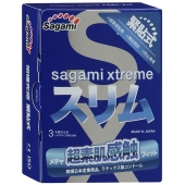 Розовые презервативы Sagami Xtreme FEEL FIT 3D - 3 шт. - Sagami - купить с доставкой в Нижнем Тагиле