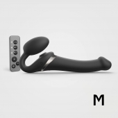 Черный безремневой страпон Multi Orgasm Size M с клиторальной стимуляцией - Strap-on-me - купить с доставкой в Нижнем Тагиле