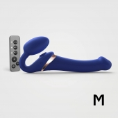 Синий безремневой страпон Multi Orgasm Size M с клиторальной стимуляцией - Strap-on-me - купить с доставкой в Нижнем Тагиле