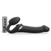 Черный безремневой страпон Multi Orgasm Size L с клиторальной стимуляцией - Strap-on-me - купить с доставкой в Нижнем Тагиле
