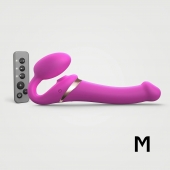 Ярко-розовый безремневой страпон Multi Orgasm Size M с клиторальной стимуляцией - Strap-on-me - купить с доставкой в Нижнем Тагиле