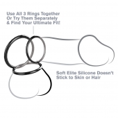Набор из трех черных эрекционных колец Silicone 3-Ring Stamina Set - Pipedream - в Нижнем Тагиле купить с доставкой