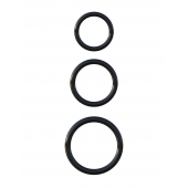 Набор из трех черных эрекционных колец Silicone 3-Ring Stamina Set - Pipedream - в Нижнем Тагиле купить с доставкой