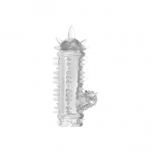 Прозрачная насадка с шипами и клиторальной шишечкой CLIT-BANGER SLEEVE IN CLEAR - Tonga - в Нижнем Тагиле купить с доставкой