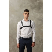 Черная мужская кожаная портупея №4 - БДСМ Арсенал - купить с доставкой в Нижнем Тагиле