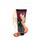 Массажный крем для тела с ароматом клубники и шампанского Sparkling Strawberry Wine - 200 мл. - Shunga - купить с доставкой в Нижнем Тагиле
